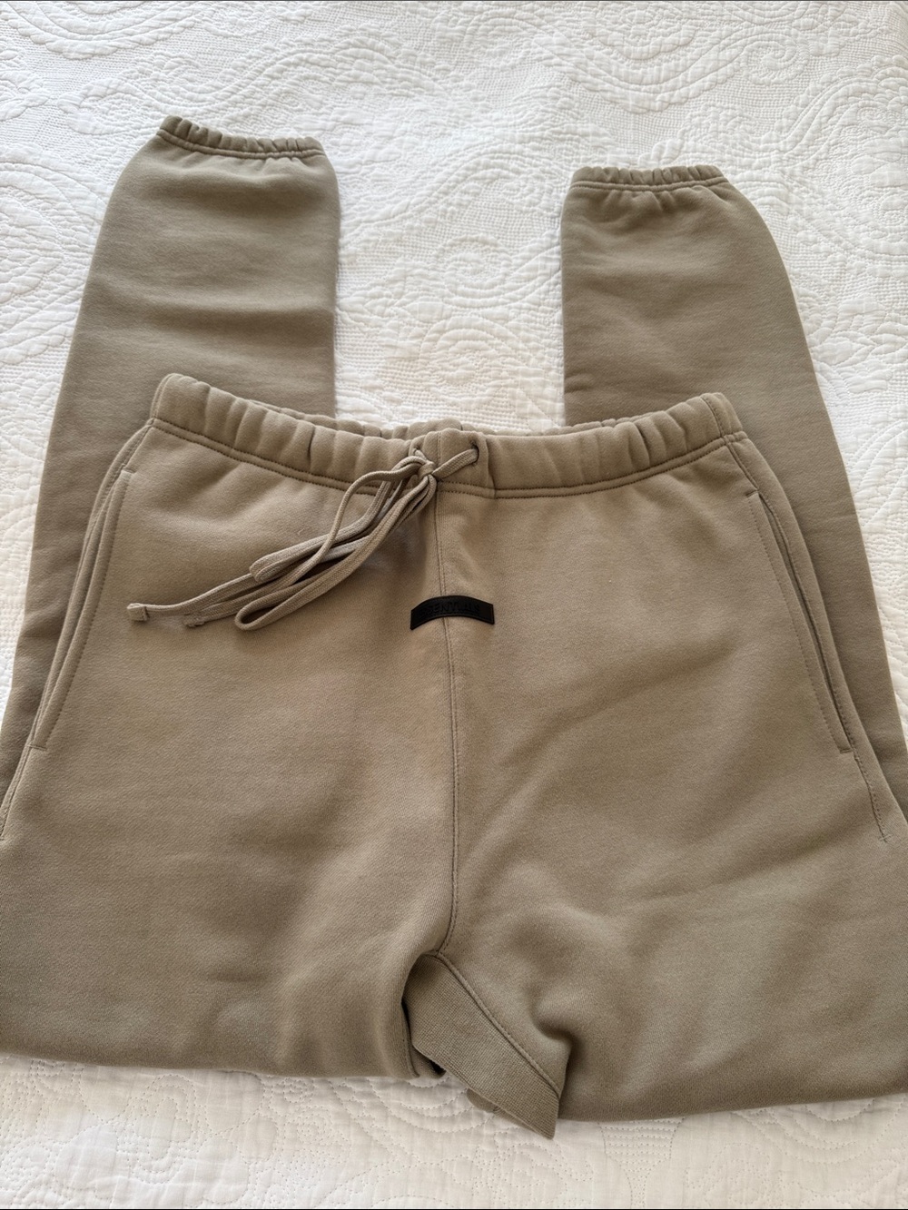 Brand New Essentials Fear of God Neutral Tan Drawstring Sweatpants